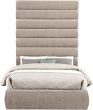 Adam - Chenille Fabric Bed With 89" Headboard