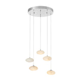 Spanish Alabaster Round Chandelier // Chrome