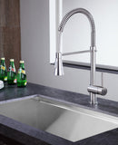 ANZZI Carriage Elegant Kitchen Faucet, Single Handle Control, High-Arc Spout (7.09" H), 1.8 GPM WaterSense Certified, Rhino Alloy Solid Brass, Various Finishes