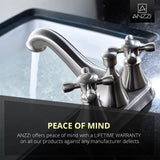 ANZZI Major Centerset Faucet, Dual Lever Control, 1.2 GPM WaterSense Certified, Rhino Alloy Solid Brass, Various Finishes