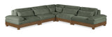 Turin - Chenille Fabric Upholstered Modular Sectional - Green