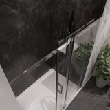 Rhodes Series 50 to 54 in. x 76 in. H Sliding Frameless Shower Door with Tsunami Guard Tempered Clear Glass