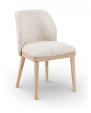 Valeo - Linen Textured Fabric Upholstered Dining Chair (Set of 2) - Painted Natural Base