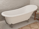 ANZZI Clawfoot Series 67" x 30" Slipper Freestanding Tub, Deep Soaking Acrylic, Reversible Drain, and Polished Chrome Claw Feet (Eagle/Lion Styles)