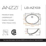 Pegasus Series 18.25 in. Ceramic Undermount Sink Basin in White