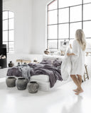 Charcoal gray linen duvet cover