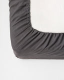 Charcoal gray linen fitted sheet