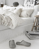 Charcoal grid linen duvet cover set (3 pcs)