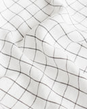 Charcoal grid linen placemat set of 2