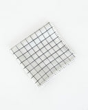 Pom pom trim linen napkin set of 2 in Charcoal grid