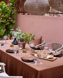 Chocolate brown linen tablecloth