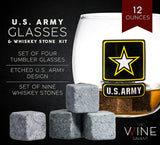 Army Globe Whiskey Decanter Set & 4 Liquor Glasses
