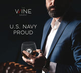 U.S. Navy Globe Whiskey Decanter Set with 4 Liquor Glasses