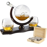 Globe Car Whiskey Decanter - 2 Globe Glasses