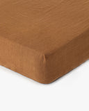 Cinnamon linen fitted sheet