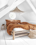 Cinnamon linen duvet cover