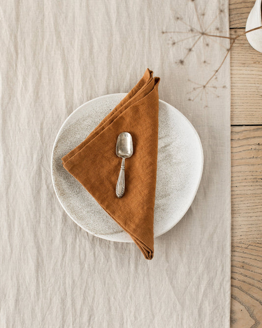Cinnamon linen napkin set of 2