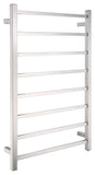 ANZZI Bell Series 8-Bar Wall Mounted Towel Warmer (23.6" L x 36.25" H), Dual Installation, Digital Control Panel, Rhino Alloy Certified Stainless Steel