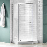 Castle Series 49 in. x 72 in. H Hinged Semi-Frameless Shower Door with Tsunami Guard Tempered Glass