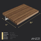 Goreme 16.93 in. Teak Wall Mounted Folding Shower Seat