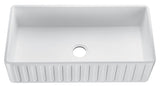 ANZZI Roine Reversible Farmhouse Sink (33" L x 9.5" H), Solid Surface ANZZI Stone, Non-Porous, Available in Single or 50/50 Double Basin