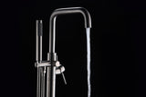 ANZZI Moray Floor Mount Tub Filler, 2-Handle Control, Solid Brass, 1.8 GPM Flow, cUPC Certified, Various Finishes