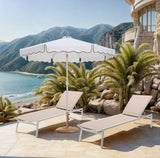 Amalfi - Patio Umbrella - Light Brown Base / White Pole