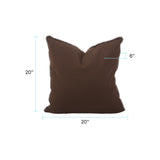 20 x 20 Outdoor Pillow with Dec Cord- Seascape Chocolate- Poly Insert