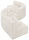 Arc - Boucle Fabric 6 Piece Modular Sofa - Black