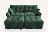 CHARLOTTE 78" 2-Seater Sofa with 2 Ottomans