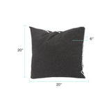 20 x 20 Outdoor Pillow with Dec Cord- Seascape Charcoal- Poly Insert