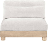 Turin - Chenille Fabric Upholstered Modular Armless Chair - Natural Base