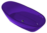 ANZZI Ember Series 66" x 32.5" Freestanding Soaker Tub, Translucent Solid Surface Construction, Ergonomic Design, and Center Drain
