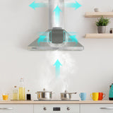 CIARRA Powerful Set: 30 Inch Wall Mount Range Hood + 30 Inch Built-In Induction Cooktop(CAS75206P+CABIH304B)