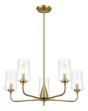Dazzle Five Lights Chandelier With Clear Seeded Glass -Satin Brass