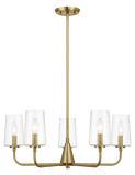 Dazzle Five Lights Chandelier With Clear Seeded Glass -Satin Brass