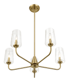 Dazzle Five Lights Chandelier With Clear Seeded Glass -Satin Brass