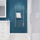 ANZZI Elgon Series 14-Bar Wall Mounted Towel Warmer (20.86" W x 48.62" H), Dual Installation (Hardwire/Plug-In), Quick Warm Time, Rhino Alloy Certified
