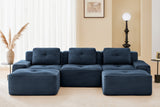 CORDELIA 117" 3-Seater Sofa with 2 Ottomans