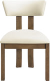 Lavrin - Vegan Leather Upholstered Dining Side Chair (Set of 2) - Walnut Base