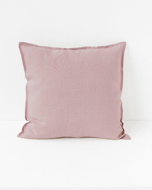 Deco pillow cover with buttons in Woodrose