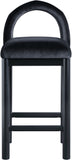 Conrad - Velvet Counter Stool With Black Legs