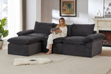 DERVAL 111" 3-Seater Sofa with 1 Ottoman