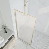 Welle 34 in. x 74 in. Framed Fixed Shower Screen Door with 5/16" (8mm) Tempered Fluted or Clear Glass