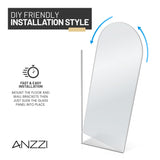 Ember Series 34 in. x 78 in Framed Arch Fixed Shower Screen Door with 8mm Tempered Clear or Fluted Glass