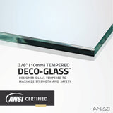 Ozean Series 44 to 48 in. x 76 in. Frameless Shower Door with Sliding with Tsunami Guard Tempered Clear Glass