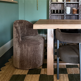 Doris Rolling Upholstered Dining Chair With Castors (Set of 2)