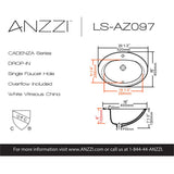 Cadenza Series 20.5 in. Ceramic Drop In Sink Basin in White