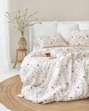 Meadow print linen duvet cover set (3 pcs)