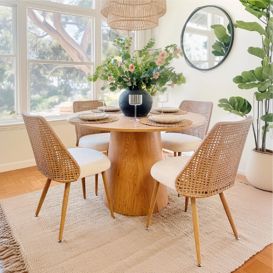 Nice Rattan Upholstered Dining Chair (Set of 4)